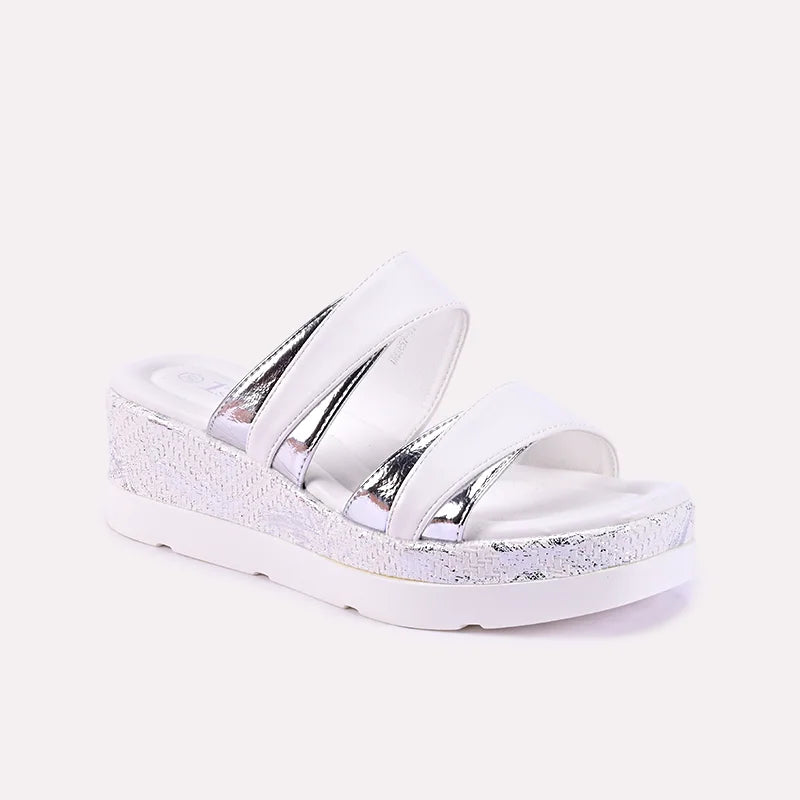 mya white thick sole slippers