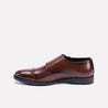 mystic brown double strap suit shoes for men