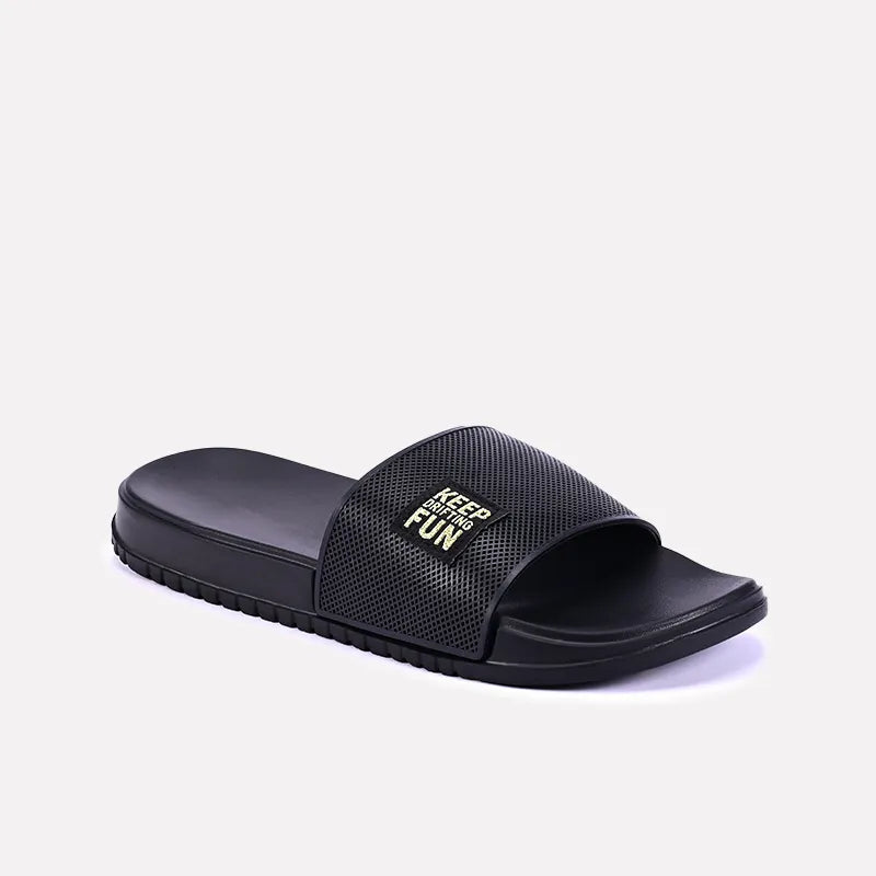 nicolas black casual slides