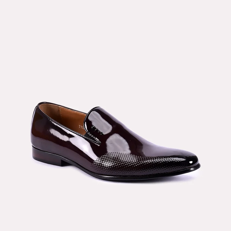 Nomad Maroon Glossy Dress Shoes 0111046 – 1st step UAE