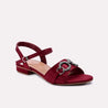 octavia maroon fancy sandals