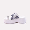 patsy white platform slides for women