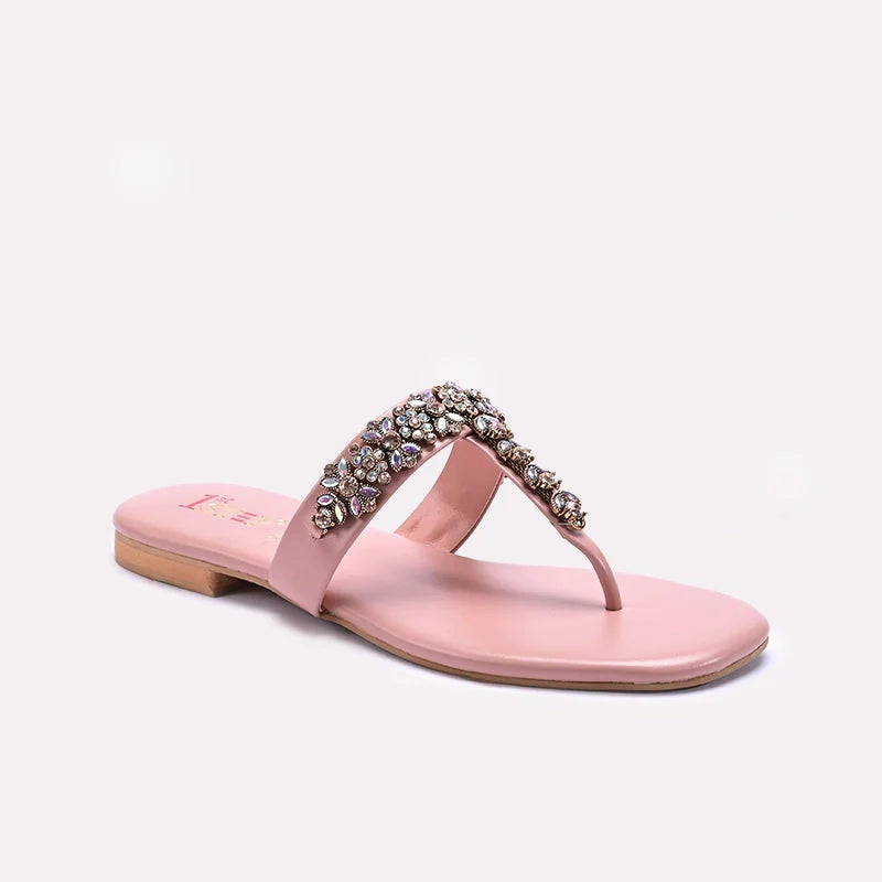 Peach Flat Fancy Slippers