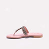 Peach Flat Fancy Slippers for Women