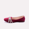 petal maroon fancy pumps for women