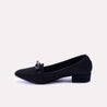 poise black fancy pumps  for womens