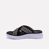 poppy black casual slippers for women