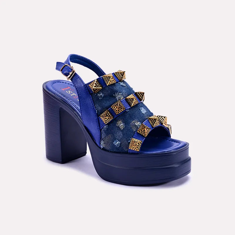 posh blue chunky casual sandals