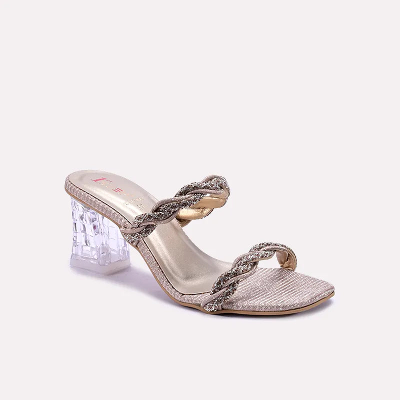 prism gold bridal heel slippers