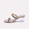 prism gold bridal heel slippers for womens