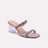 prism pink bridal heel slippers