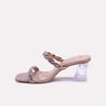 prism pink bridal heel slippers for womens