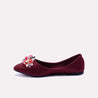 pulse maroon fancy pumps for womens