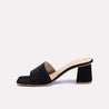 radiance black fancy heel slippers for womens