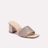 radiance gold fancy heel slippers