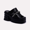 womens black platform slippers