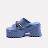 blue plaform style womens slippers