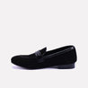 rogue black formal velvet loafers for men