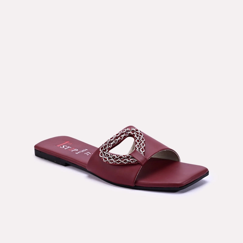 rosaline maroon fancy slippers