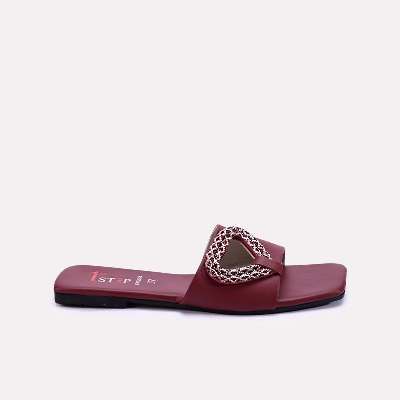 rosaline womens maroon fancy slippers