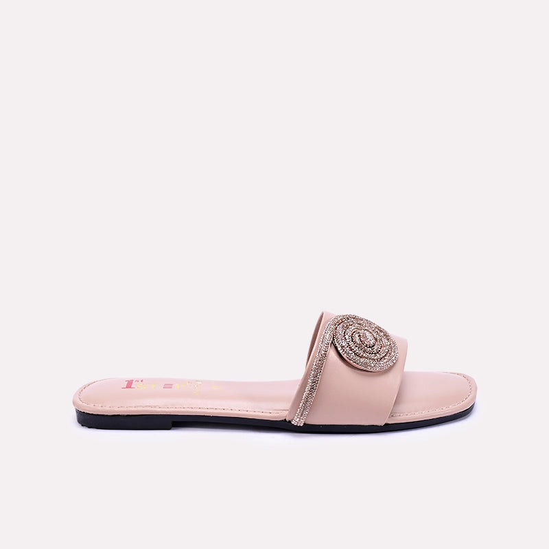 rosewell womens peach fancy slippers