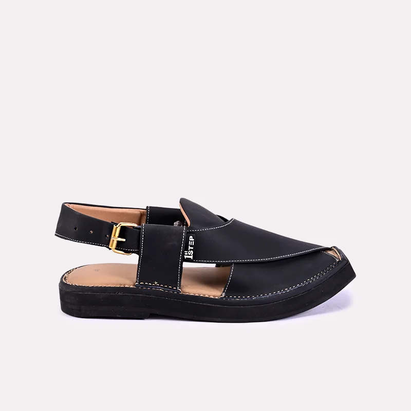 rust men black peshawari chappal