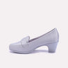 sabine silver casual court shoes for women