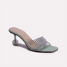 sally light green ladies heel slippers