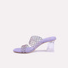 sarah purple block heel slippers for women