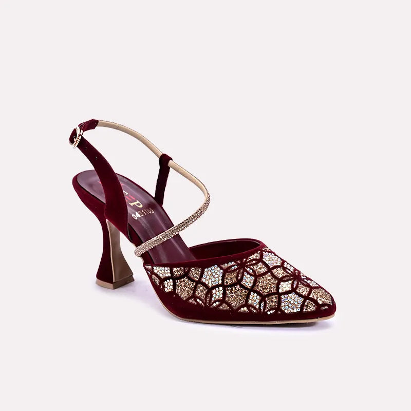 selina maroon bridal pumps