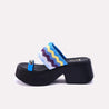 sheridan blue chunky casual slippers for women