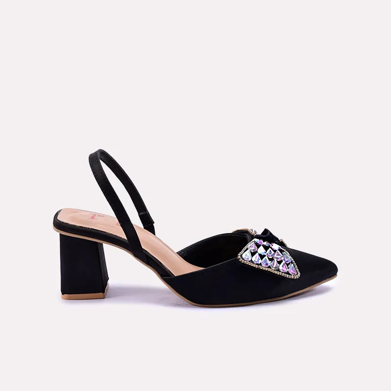 shimmer womens black fancy pumps