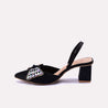 shimmer black fancy pumps  for womens