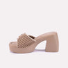 sia light brown heel slippers for women