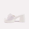 sia white heel slippers for women