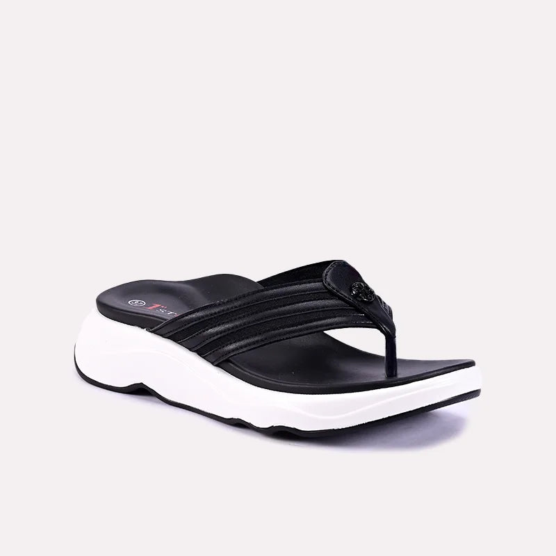 sky black comfy flip flops