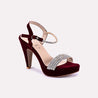 skyline maroon high heel sandals for women