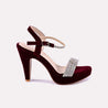 skyline women maroon high heel sandals for women