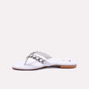 solace white fancy flip flops for womens