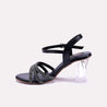 Soraya Black Crystal Heel Bridal Sandals for women