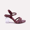 Soraya women Maroon Crystal Heel Bridal Sandals