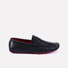 stanley men black perforated penny loafers