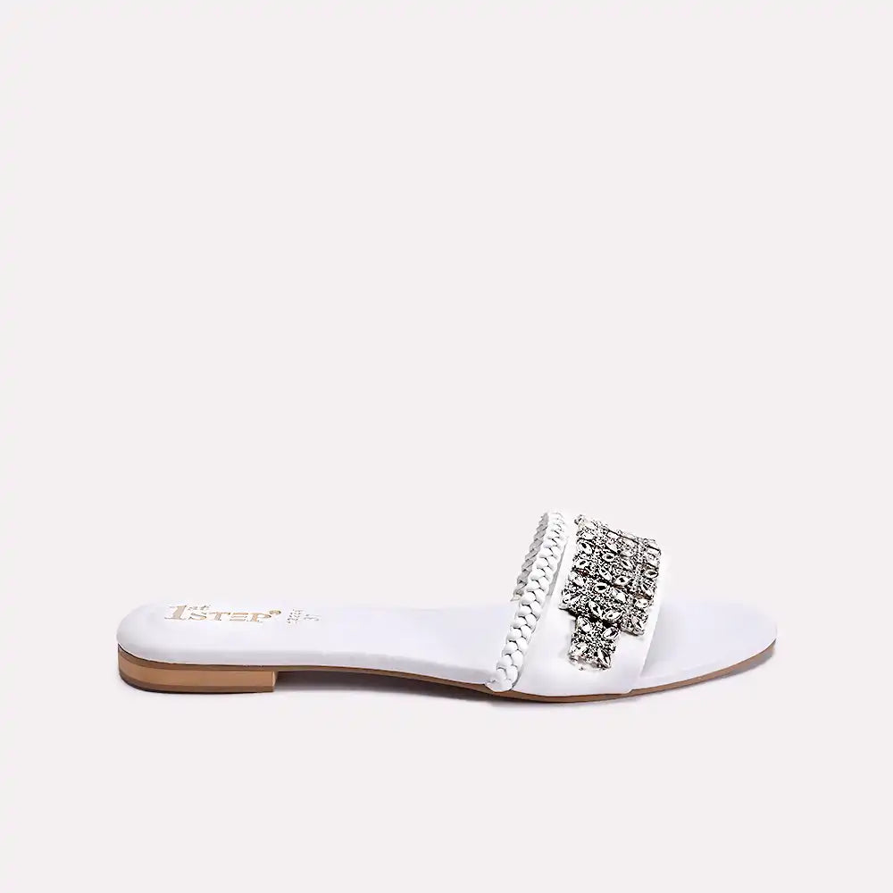 stella white women fancy slippers