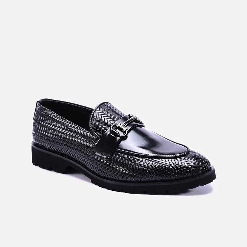 stone black dress loafers