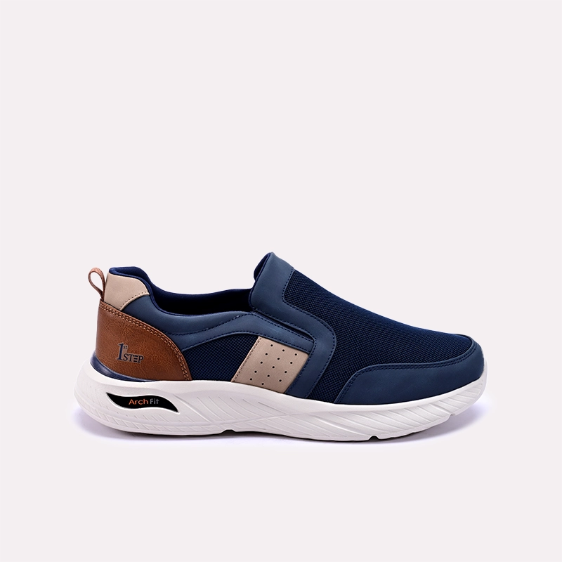 Strider Blue Mens Slip On Sneakers