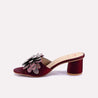 svella maroon fancy slippers  for womens