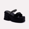 womens black platform fancy slippers