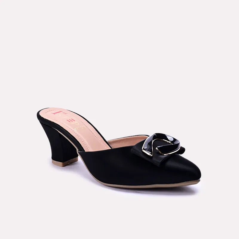 tatiana black fancy heel pumps