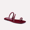 thalia maroon flat slippers