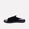 tristan black fancy velvet slides for men